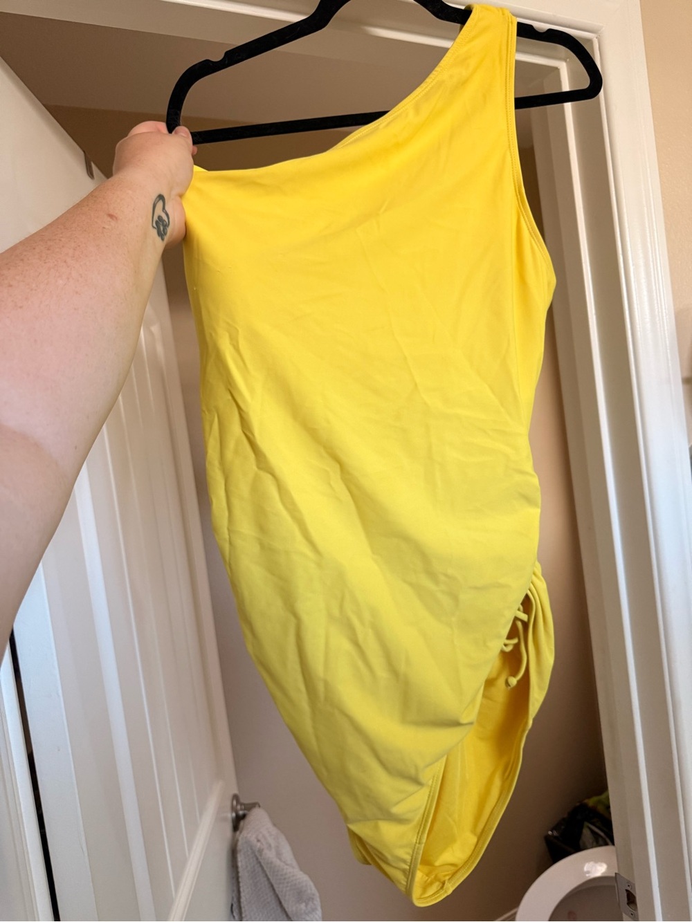TA3 One Shoulder Yellow Swimsuit - Size 3X X-Long